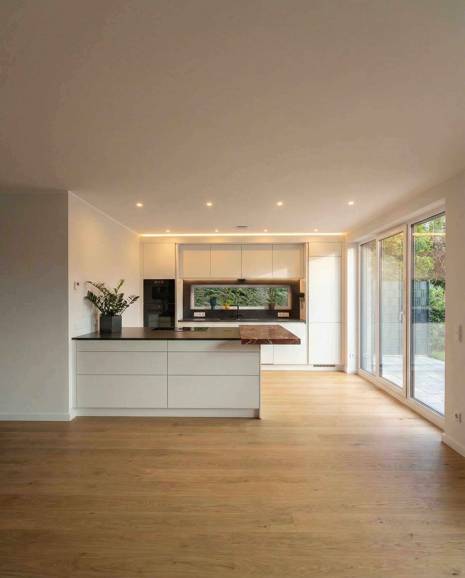 Jonas' puristische Inselküche in Schwäbisch Gmünd – Minimalismus trifft auf Marmor