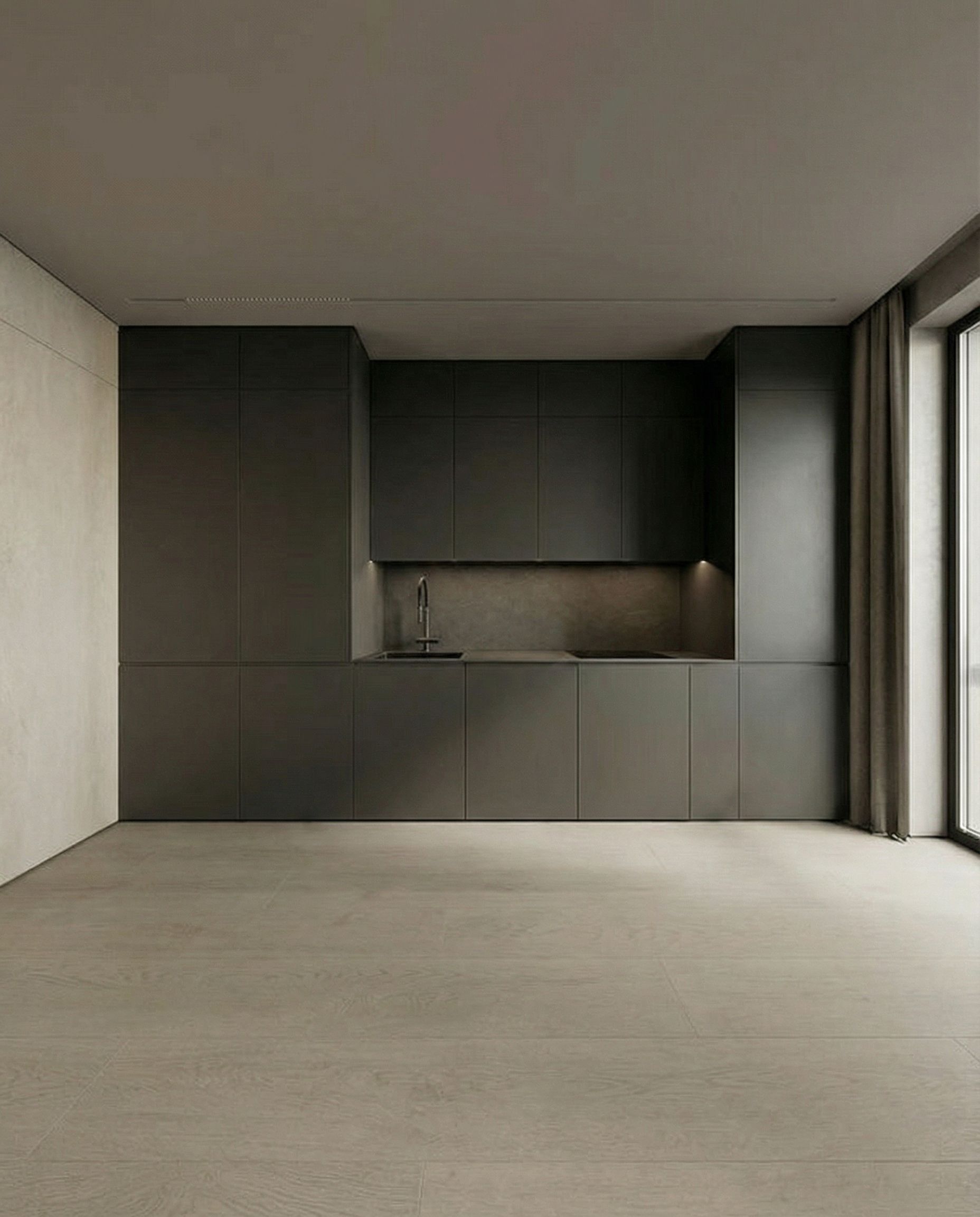 Eriks puristische Küchenzeile in Lorch – Mattes Anthrazit trifft auf Keramik-Eleganz